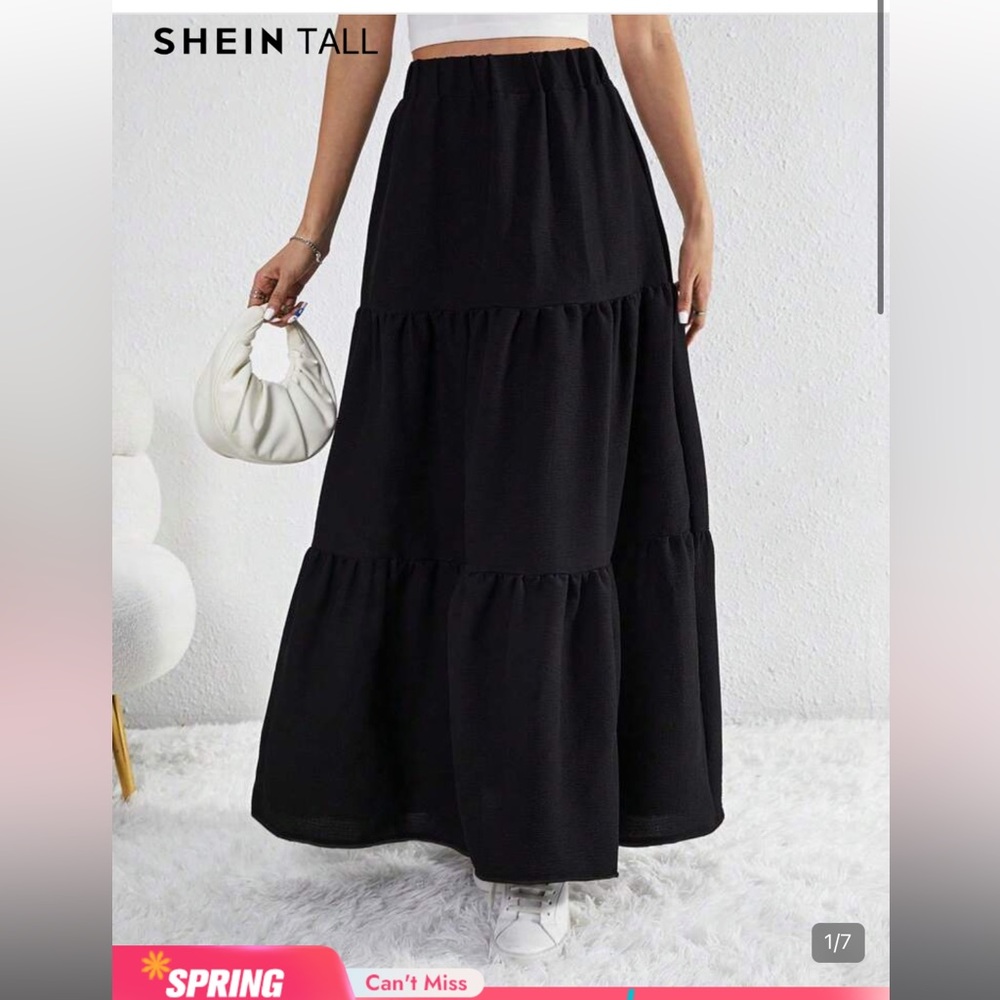 SHEIN Black Midi Skirt
